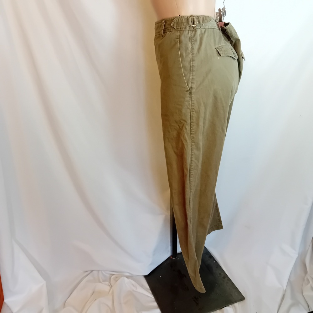 Women's Club Monaco High Rise Utility Chino Trouser Pants Straight Leg Olive 8 - Picture 4 of 16